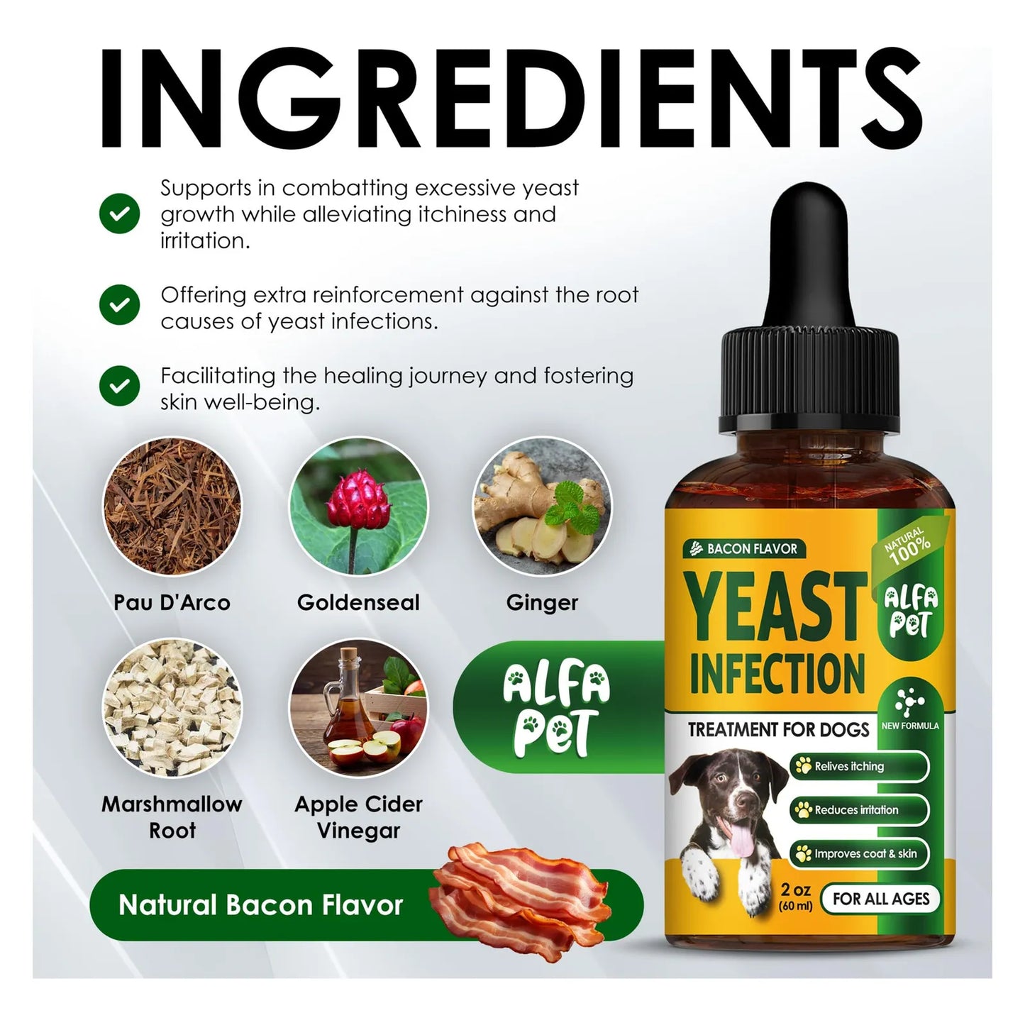 Tratamiento Líquido Herbal Para Infección Por Levaduras En Perros Alivia Picazón Y Alergias