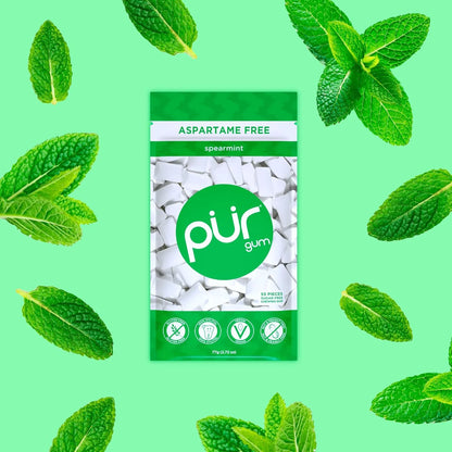 Pu Chicle Menta Verde 100 Xilitol 55 Und X 6 Paquetes Sabor Intenso Y Saludable
