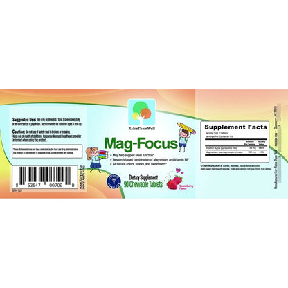 Tabletas Masticables De Magnesio Con Sabor A Fresa Natural Para Niños 90 Unidades