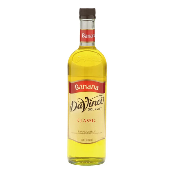 Jarabe Clasico De Platano DaVinci Gourmet 750 Ml Botella Vidrio Sabor Natural