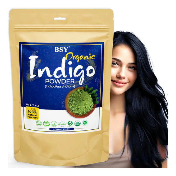 Bsy Polvo Indigo Organico Para Color De Cabello 05 Libras Color Intenso Y Natural