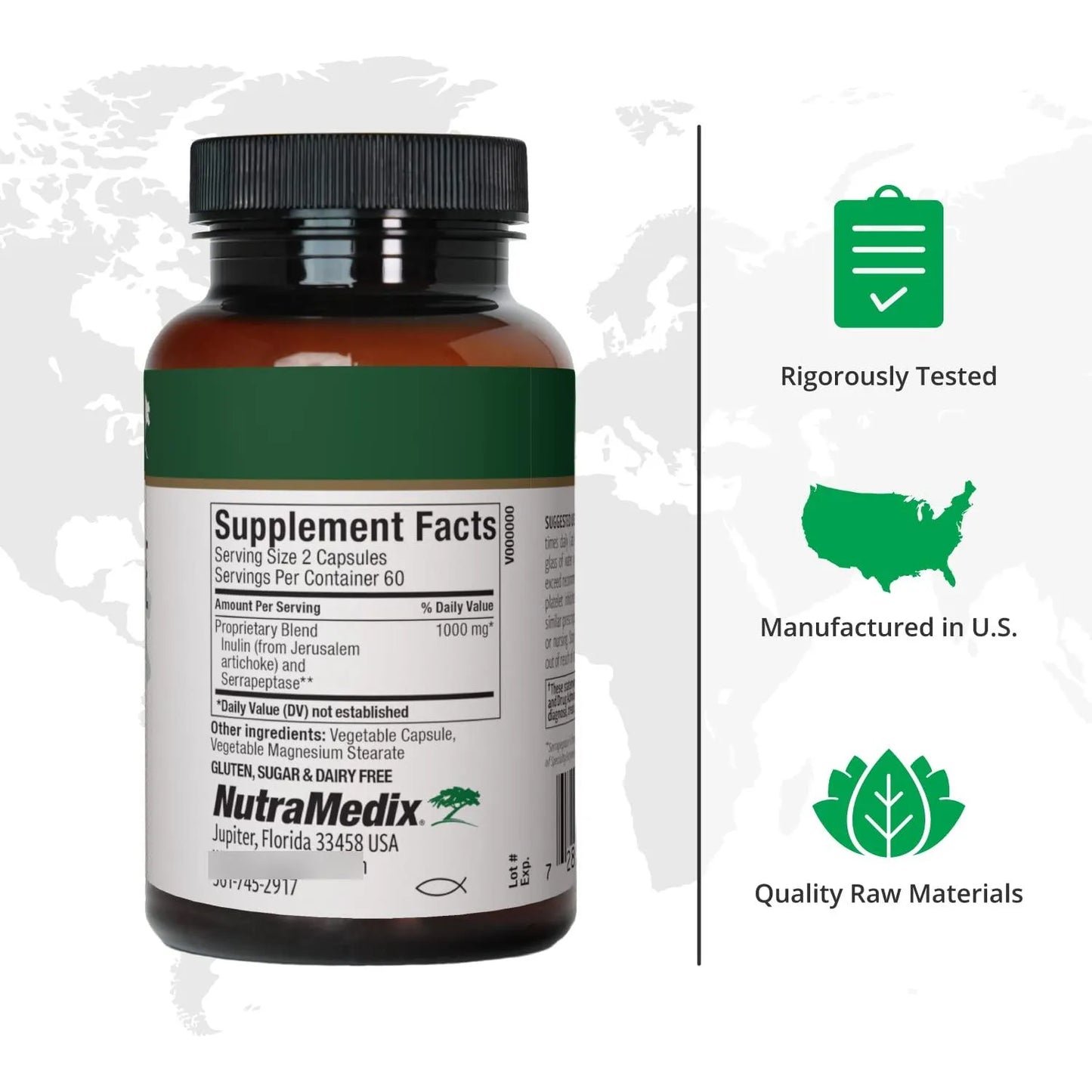 Serrapeptase Capsulas 1000 Mg Enzima Digestiva Salud Intestinal Articular 120 Caps