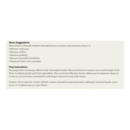 Extracto De Platano McCormick 16 Onzas Sabor Premium Para Postres Y Reposteria