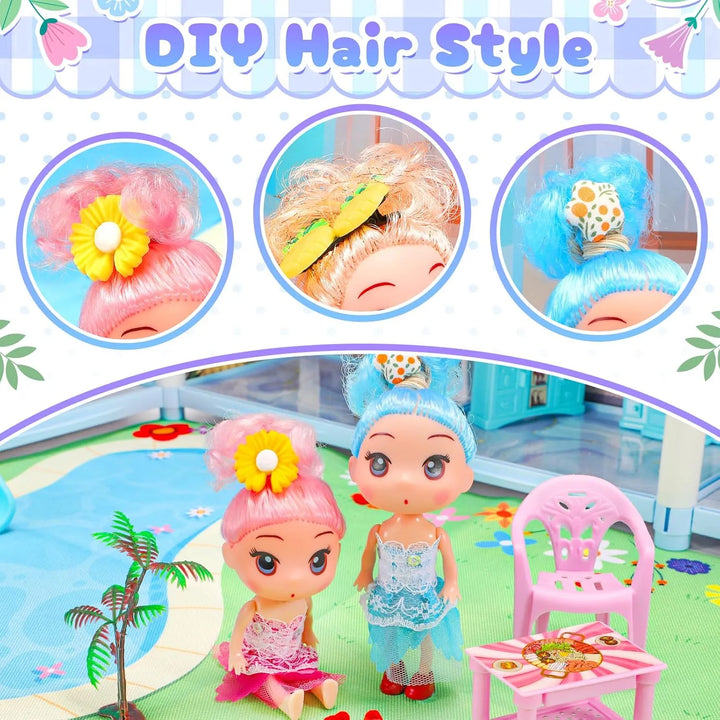 Casa De Muñecas De 4 Pisos Con 11 Habitaciones Y Accesorios - Imagen 4