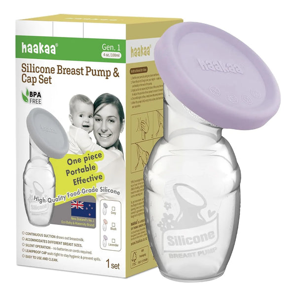 Extractor De Leche Manual Haakaa Con Tapa Silicona 118 Ml Succion Natural Sin Esfuerzo