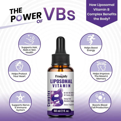 Complejo Liposomal Vitaminas B Sublingual B12 B1 B2 B3 Energia Y Vitalidad