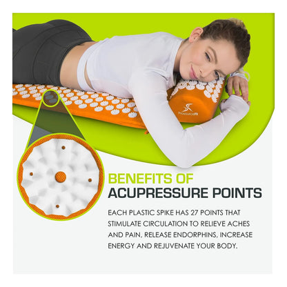 Colchoneta De Acupresion ProsourceFit Alivia Dolor Espalda Y Cuello Con Almohada Incluida