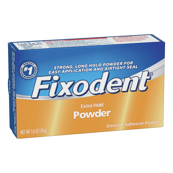 Polvo Adhesivo Para Dentaduras Postizas Sujeción Extra 45 Gr Importado