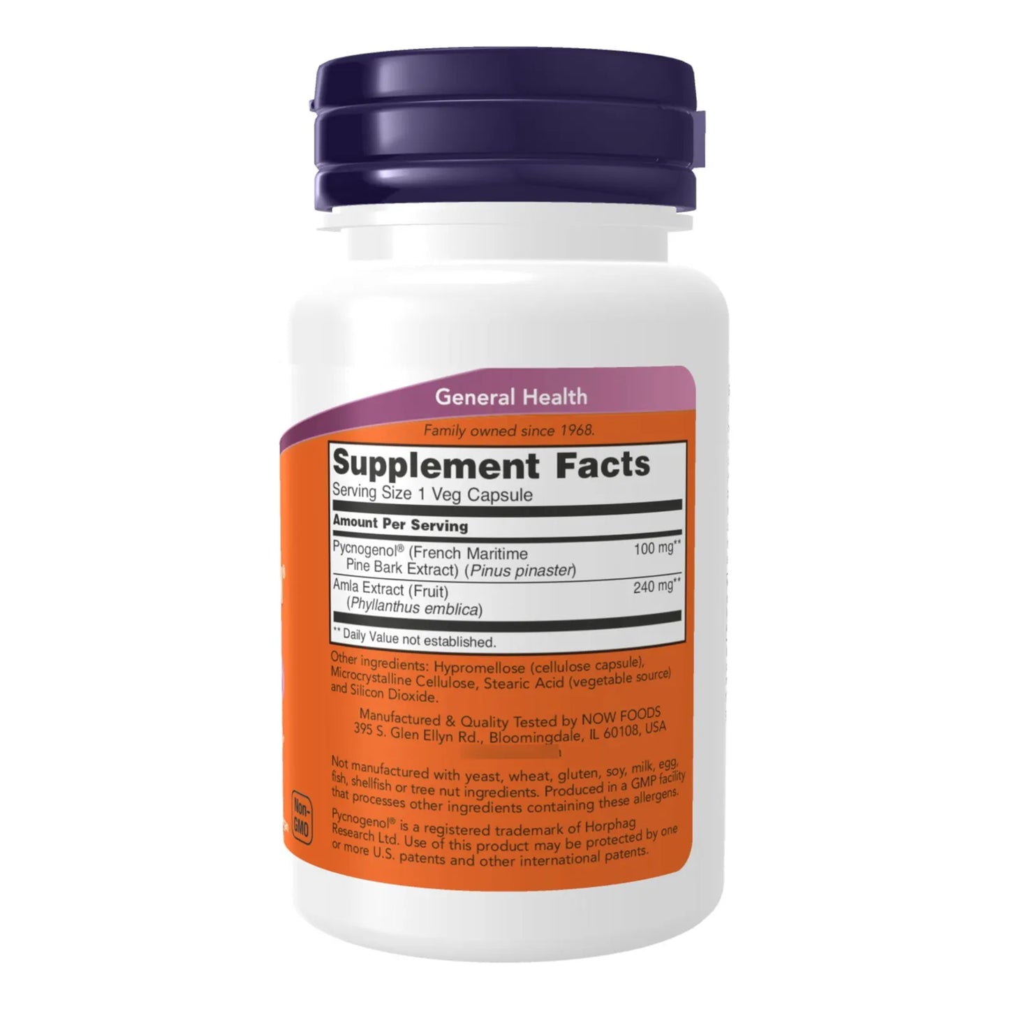 Pycnogenol 100 Mg Con Amla 60 Capsulas Suplemento Antioxidante Piel Y Sistema Inmune