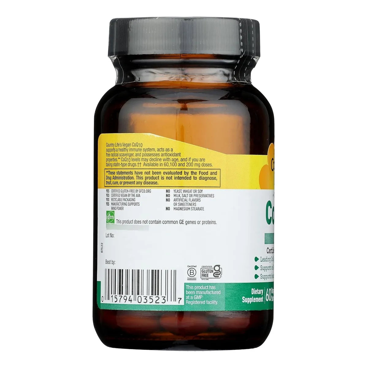 Coq10 100 Mg 60 Capsulas Blandas Country Life Salud Cardiaca Energia