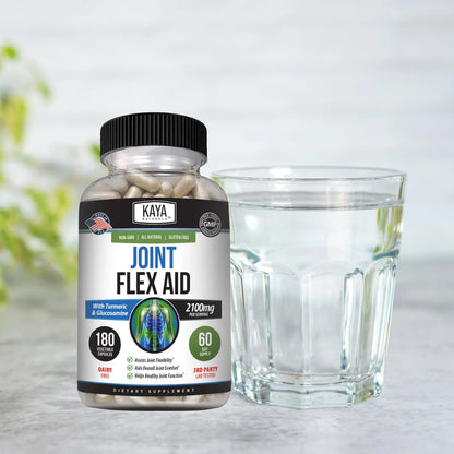 Kaya Naturals Joint Flex Aid Cápsulas De Cúrcuma Para Articulaciones 180 Unidades