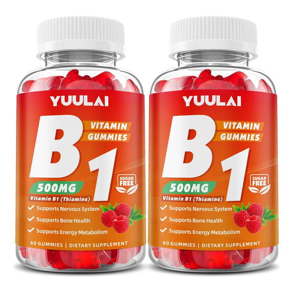 Gomitas De Vitamina B1 500 Mg Con Magnesio Para Energía Y Sistema Nervioso