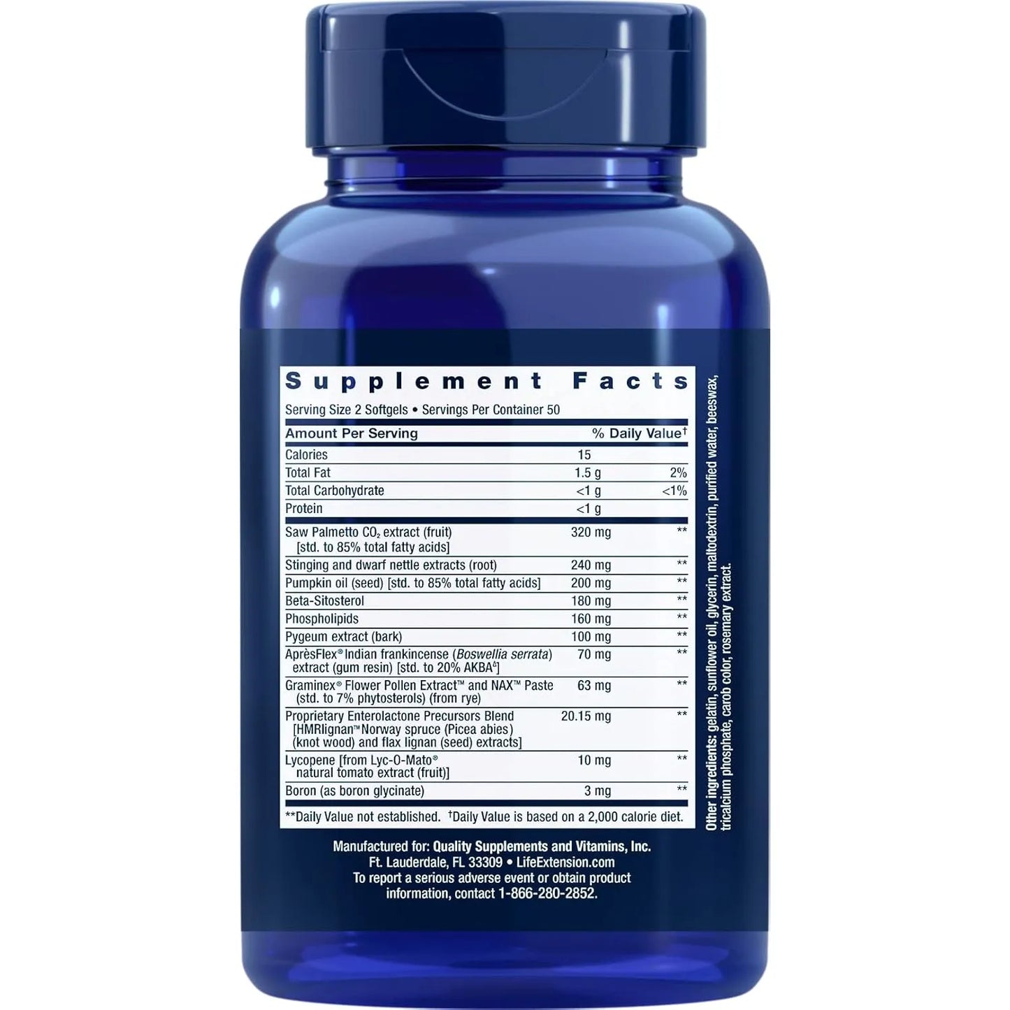 Life Extension Ultra Prostate Formula 100 Capsulas Blandas Pack X2 Suplemento Natural Para Hombres