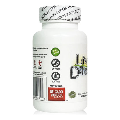 Liv D-Tox 60 Cápsulas Suplemento De Desintoxicación Hepática Con Cúrcuma Y Cardo Mariano