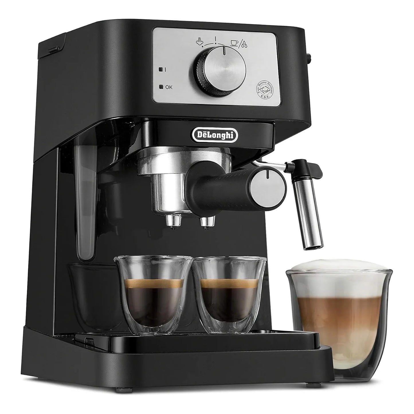 Máquina De Café Expreso Manual De'Longhi Stilosa 15 Bar Espumador Leche Negro