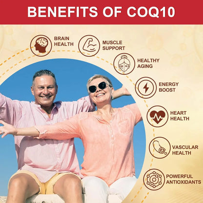 Coenzima Q10 400mg Con PQQ Omega 3 Y Vitamina E Suplemento Energía Cardíaca
