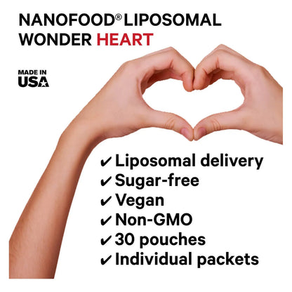 Wonder Heart CoQ10 Liposomal Suplemento Cardiaco Sabor Frambuesa 100 Mg X 30 Sobres