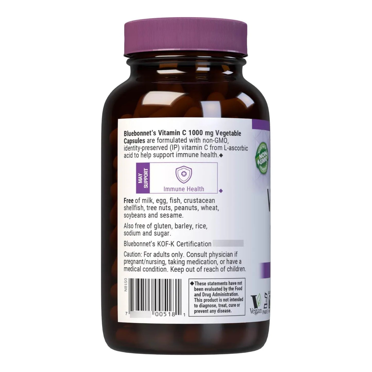 Vitamina C 1000 Mg Cápsulas Vegetales Refuerzo Inmunológico Vegano Sin Gluten 180 Unidades