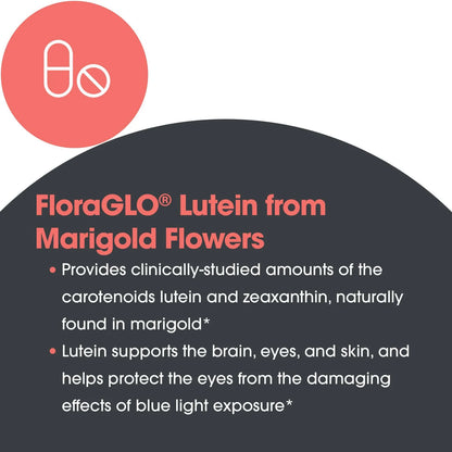 Luteína 20 Mg Protección Ocular Y Cerebral Contra Luz Azul 60 Cápsulas