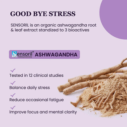 Suplemento Orgánico De Azafrán Y Ashwagandha Con Probióticos Para Alivio Del Estrés Y Energía