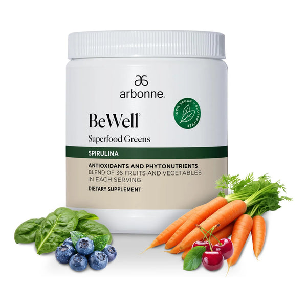 BeWell Superfood Greens Powder Suplemento Salud Polvo Frutas Verduras 7.8 Onzas