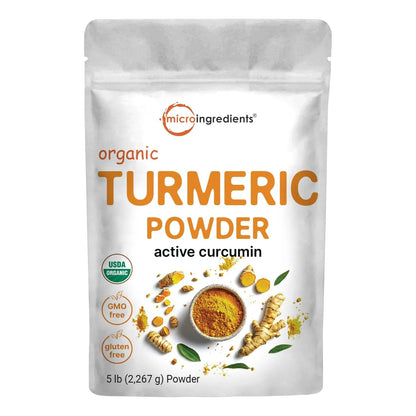Polvo De Cúrcuma Orgánica 2.27 Kg Curcumina Activa Antioxidante Salud Articular
