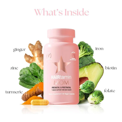 Vitaminas Prenatales Postnatales Hairtamin Mom Crecimiento Cabello Vegano
