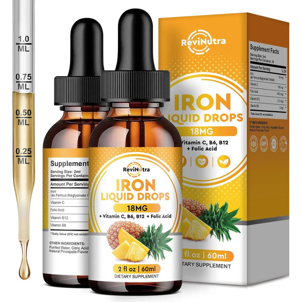 Duo De Hierro Liquido Con Folato Vitamina C B6 B12 Para Anemia Y Energia