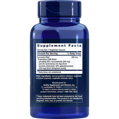 Curcumin Elite Extracto De Cúrcuma 90 Cápsulas Paquete Doble Absorción Superior