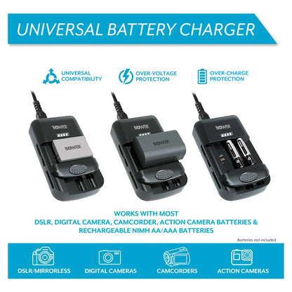 Cargador Universal Para Camaras Reflex Digitales Y Videocamaras Baterias De Iones De Litio 3.7V 7.4V