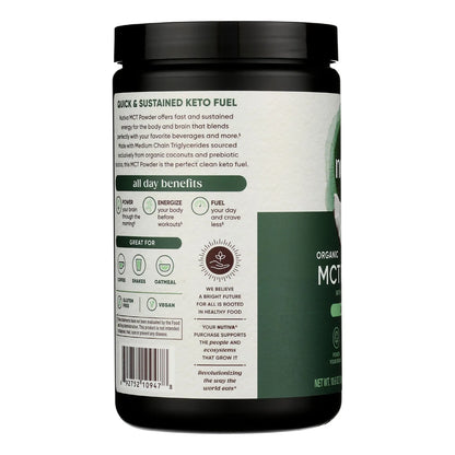 Polvo Orgánico MCT Con Fibra De Acacia Prebiótica 300 Gramos Energía Keto Y Paleo