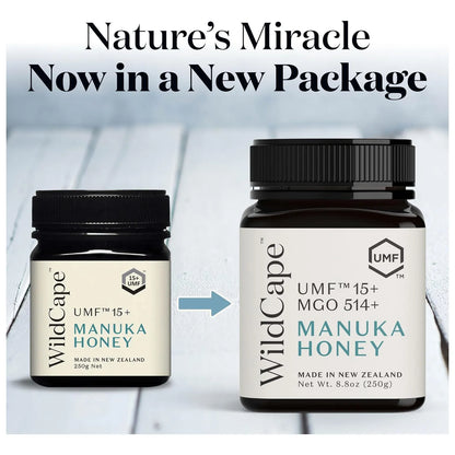 Miel Manuka WildCape UMF 15+ MGO 514+ 100% Pura Cruda 250g Nueva Zelanda