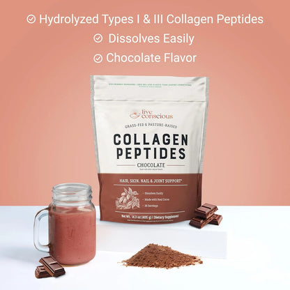 Polvo De Colageno De Chocolate Para Piel Cabello Uñas Y Articulaciones