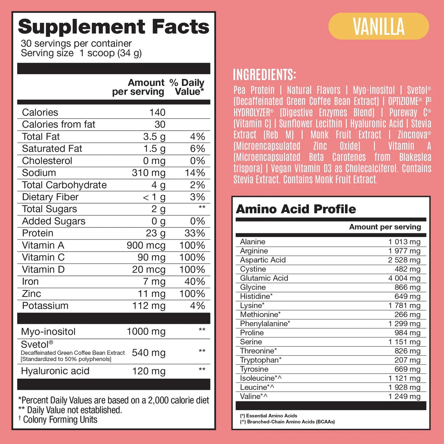 Proteína Vegana En Polvo Con Colágeno Y Ácido Hialurónico Para Belleza Y Fitness