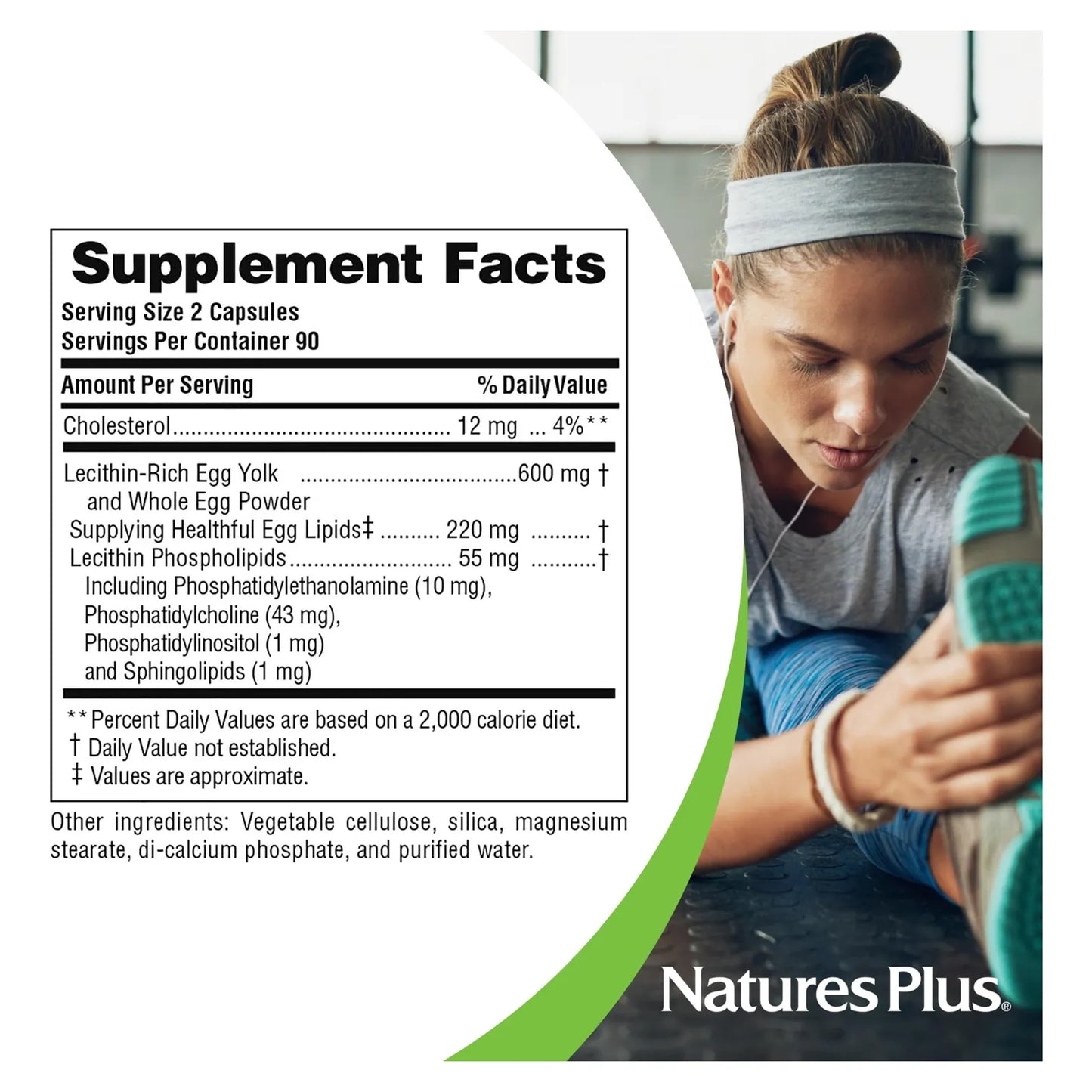 Lecitina De Yema De Huevo 600 Mg 90 Cápsulas Vegetarianas Natures Plus Apoyo Defensas Y Función Hepática