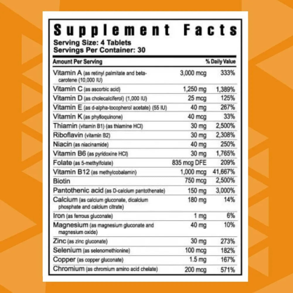 Complejo Multivitaminico Mineral Natural Youngevity Beyond Tangy Tangerine 2.0 120 Tabletas