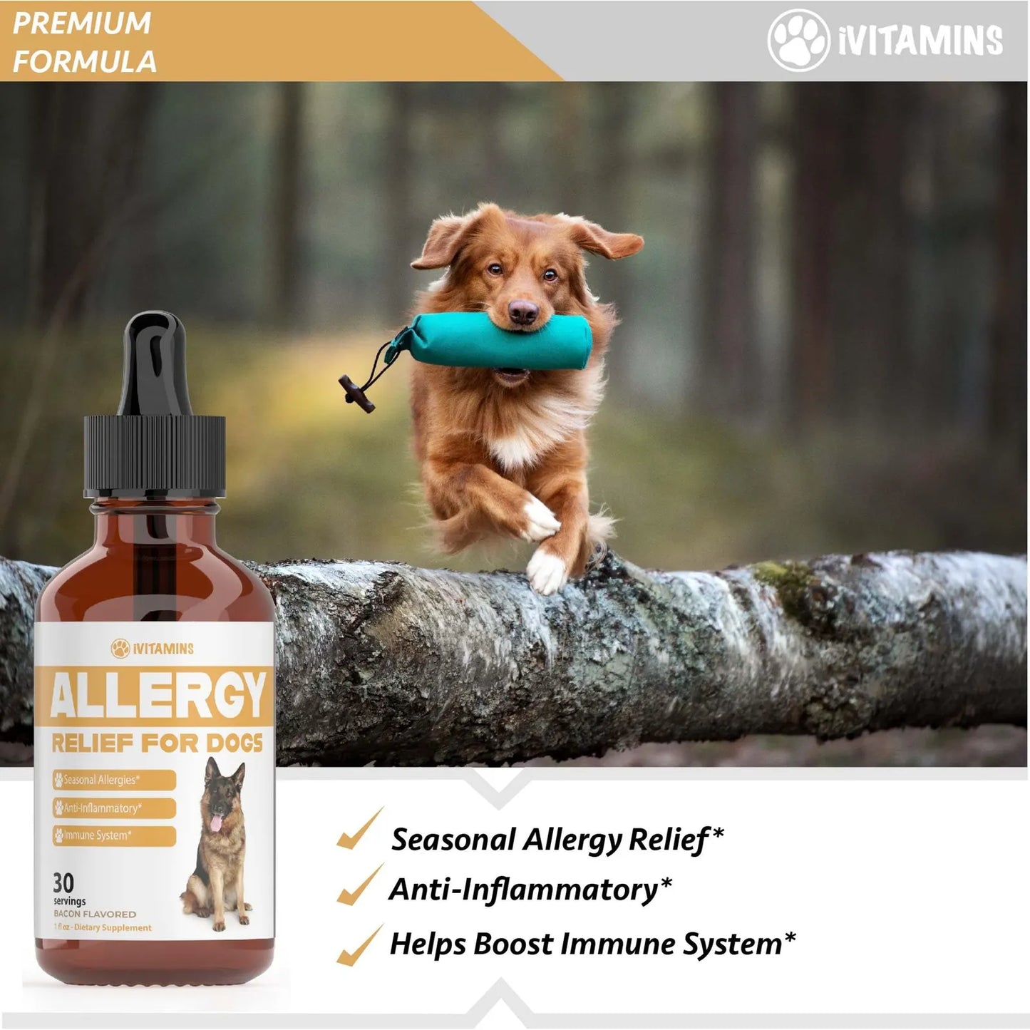 Suplemento Líquido Natural Para Alergias Y Picazón En Perros Alivio Rápido Y Efectivo