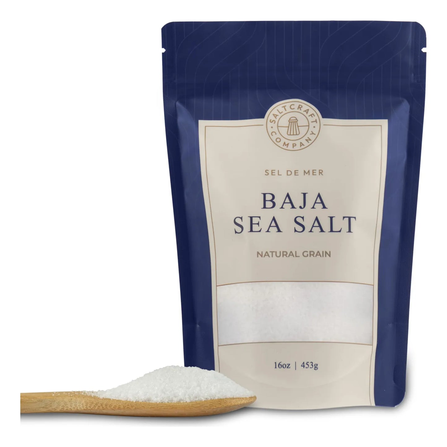 Sal Marina De Baja Cristales Naturales Bajo En Sodio 30% Kosher 16 Onzas