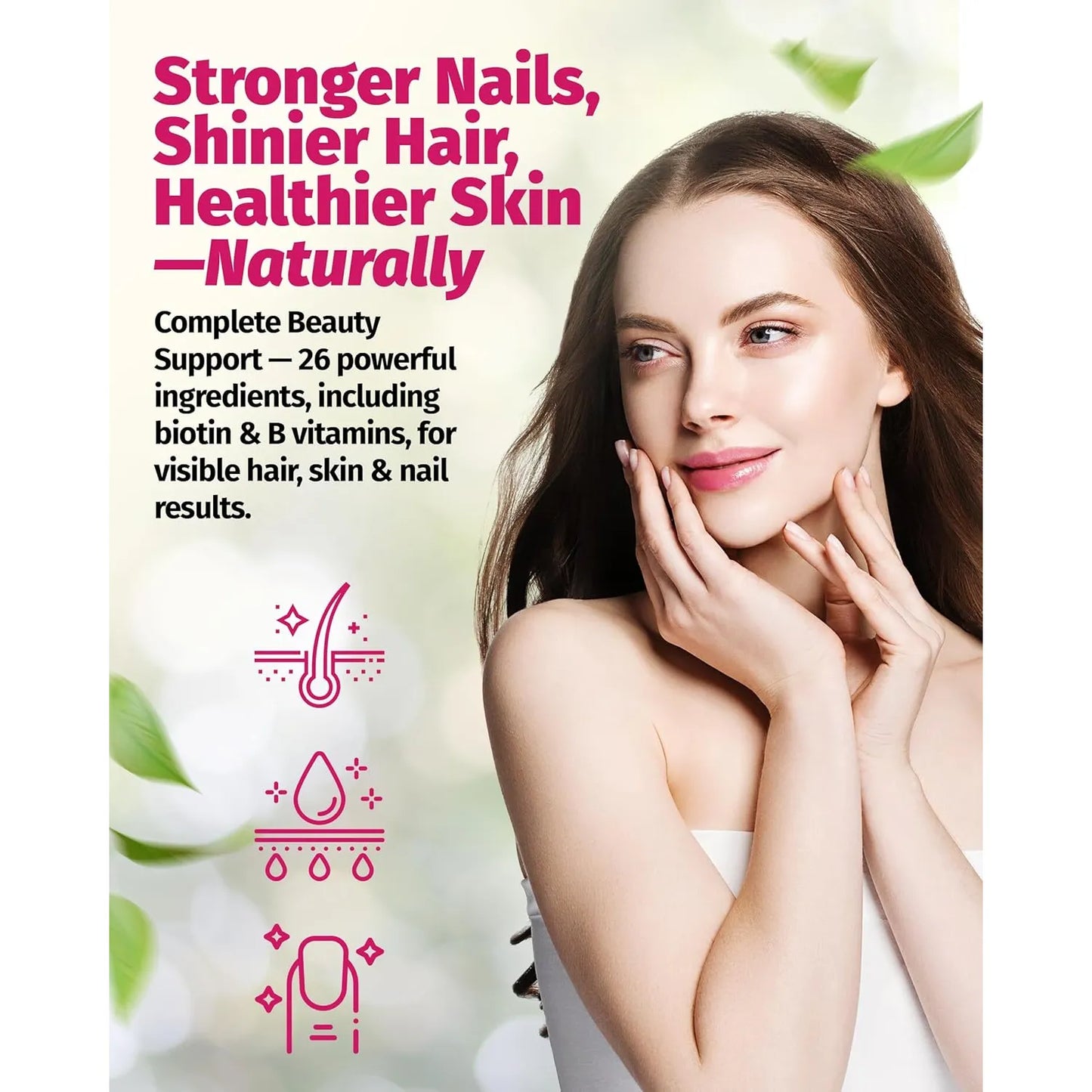 Vitaminas Cabello Piel Uñas Crecimiento Restauracion Biotina 5000 Mcg 60 Capsulas