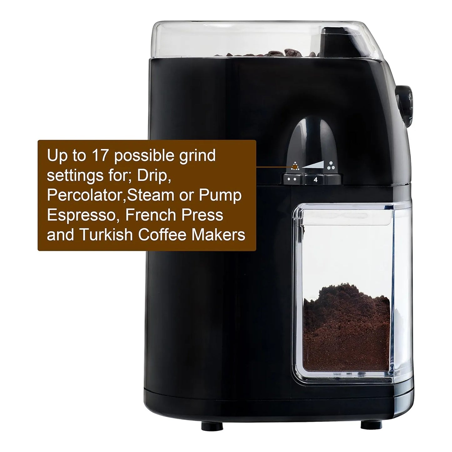 Molinillo De Café Eléctrico Automático Secura SCG 903B 17 Niveles Molienda Envío Gratis