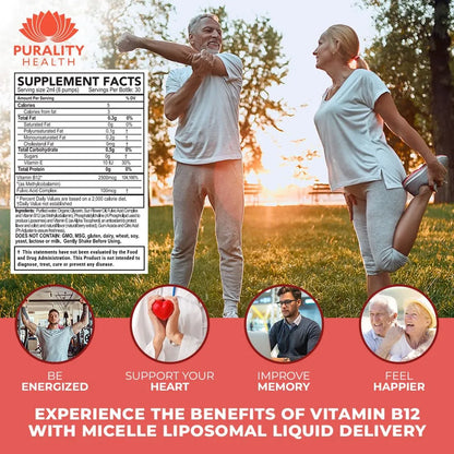Vitamina Líquida Liposomal B12 2500 Mcg Con Ácido Fúlvico Energía Y Bienestar
