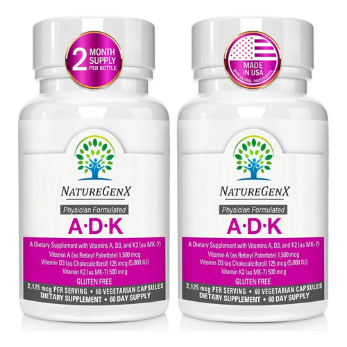 Vitaminas A D3 K2 Salud Ósea 60 Cápsulas Paquete 2 Mejoradas
