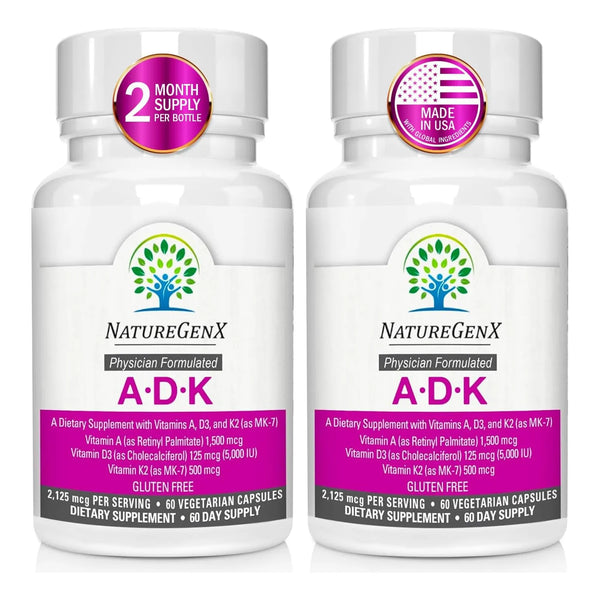 Vitaminas A D3 K2 Salud Ósea 60 Cápsulas Paquete 2 Mejoradas