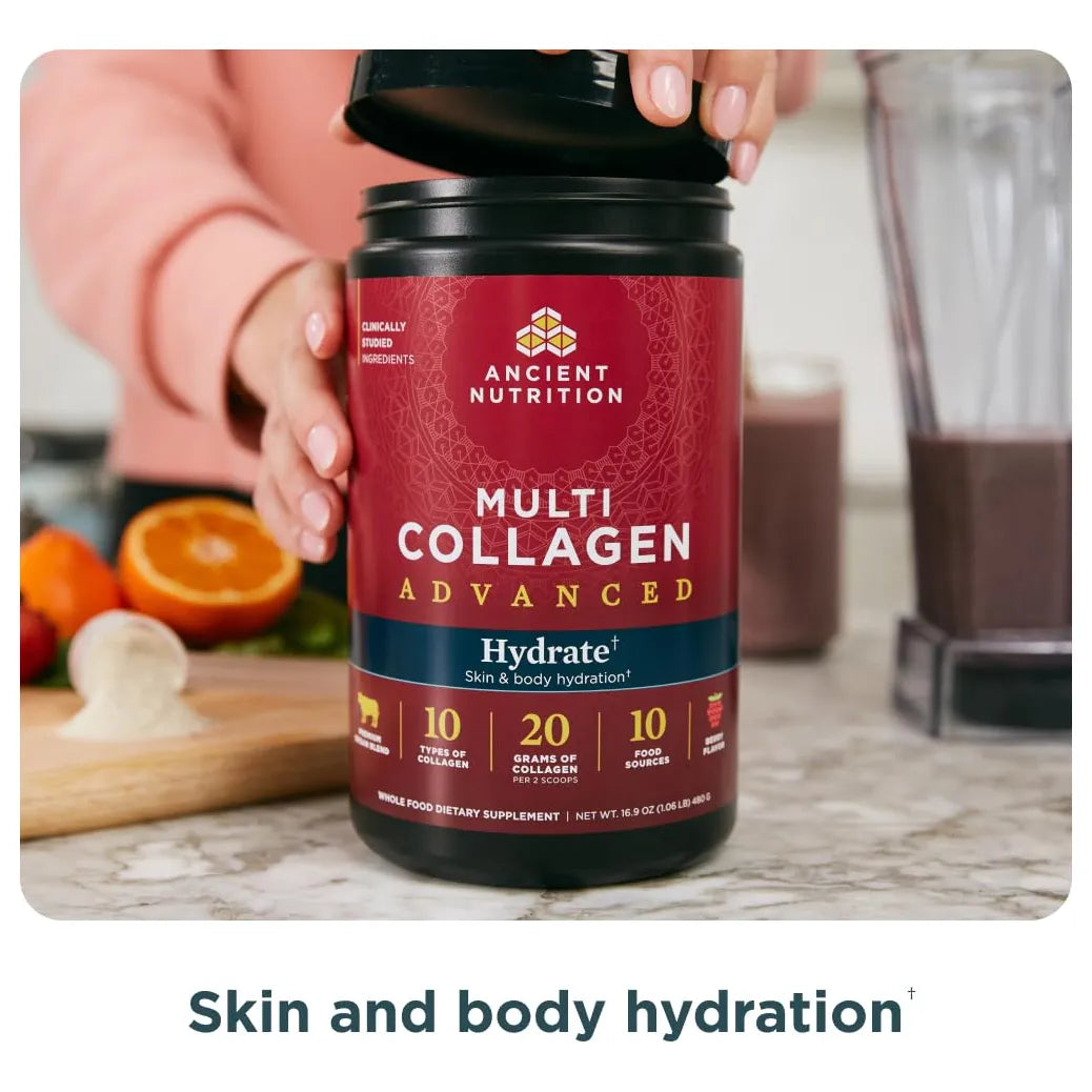 Proteína Multi Colágeno Hidratante Sabor Berry 30 Porciones Hidratación Profunda