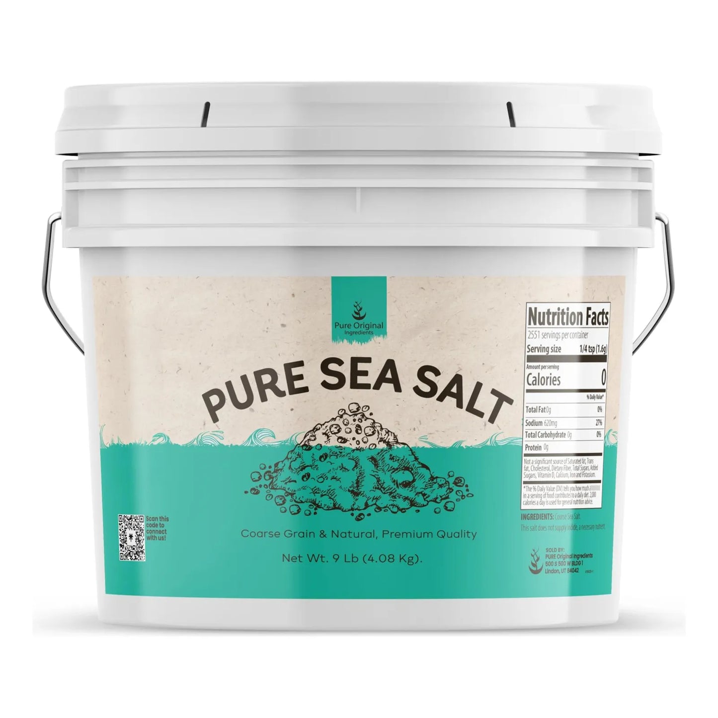 Sal Marina Gourmet Grano Grueso 1 Galon Pura Y Natural Para Cocina Y Spa