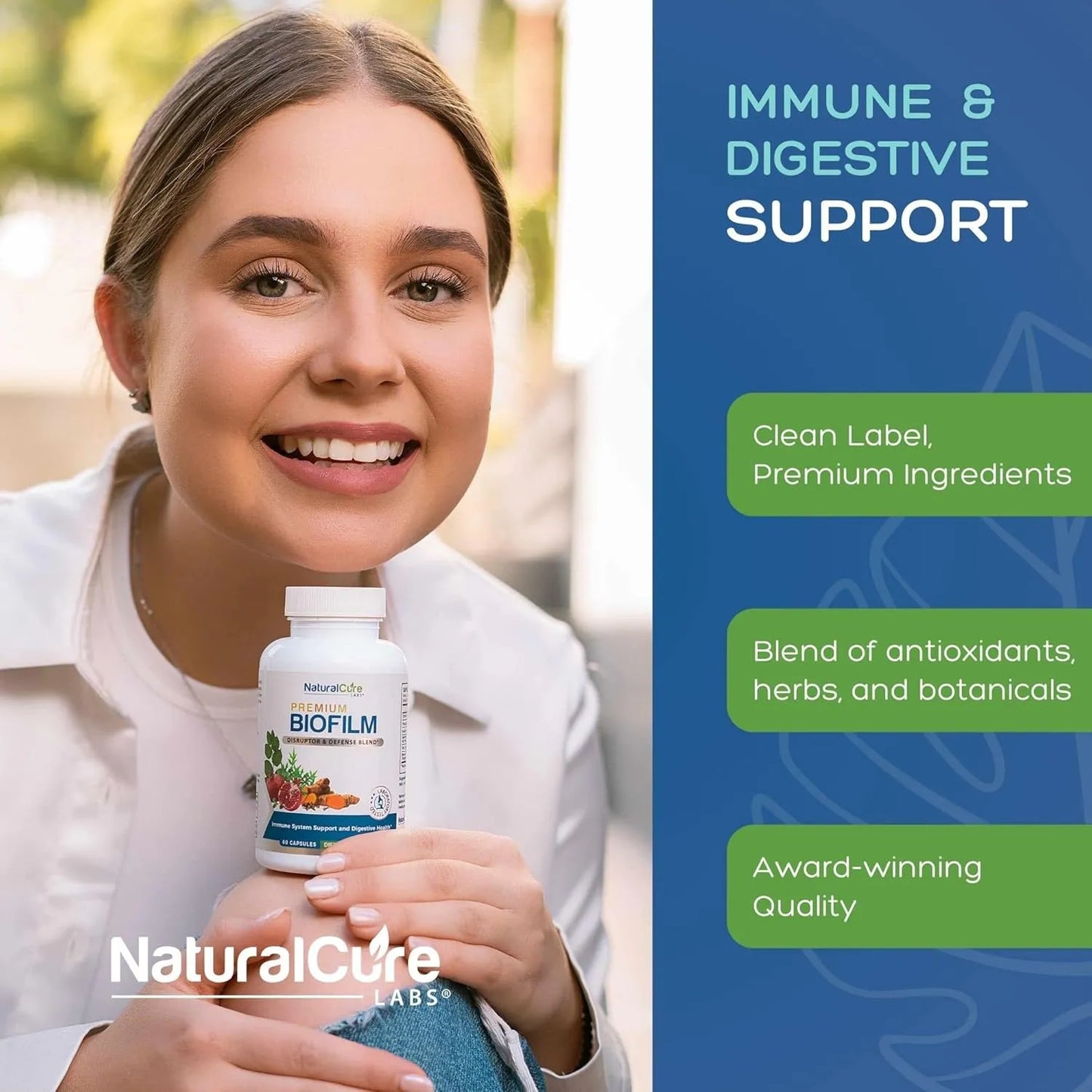 Complejo Biofilm 60 Capsulas Salud Intestinal Digestión Vegano Eeuu