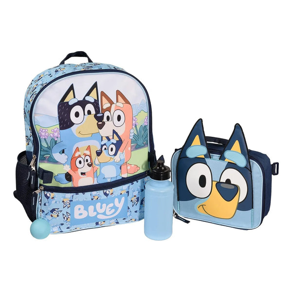 Juego De Mochila Bluey 4 Piezas Incluye Lonchera Y Botella De Agua Para Niños