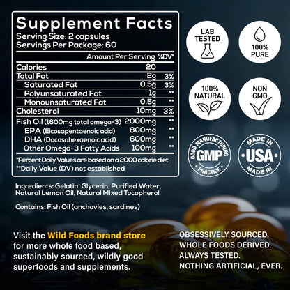 Aceite De Pescado Omega 3 120 Capsulas Burpless Inodoro Dpa Dha Epa