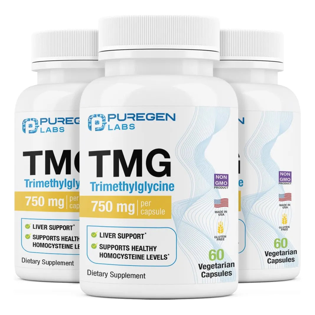 Puregen Labs TMG 750 Mg Trimetilglicina En Cápsulas Vegetarianas 180 Unidades
