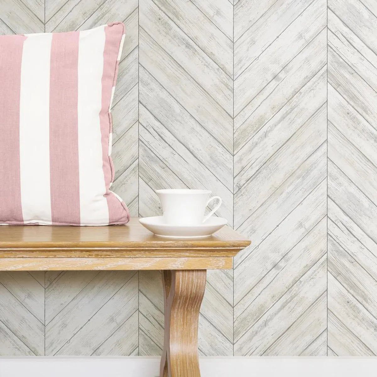 Papel Pintado Autoadhesivo Tablas Madera Espiga Blanca 1 Metro Decoracion Paredes